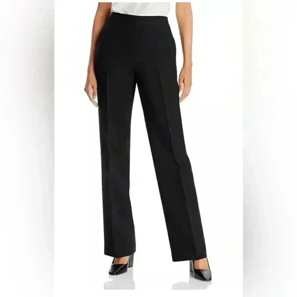 Lafayette 148 NY Gates Lined Pants Black Size 10 Pull On size Zipper